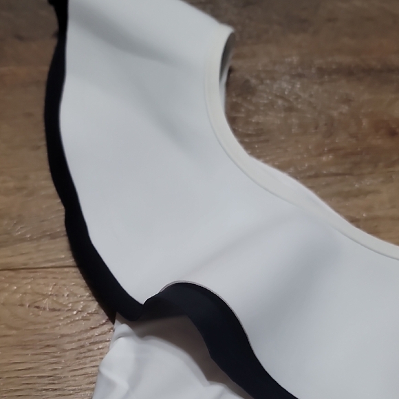 Gianni Bini White One Piece with Black Ruffle - Picture 8 of 9